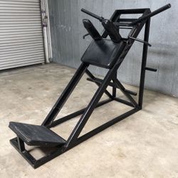     Old School Bodybuilding Hack Squat Machine Iron Muscle Weights Gym Fitness Workout Legs Leg Day Training Exercise Health Fitness 