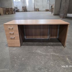 72 X 36" Bow Front Desk Natural Finish 