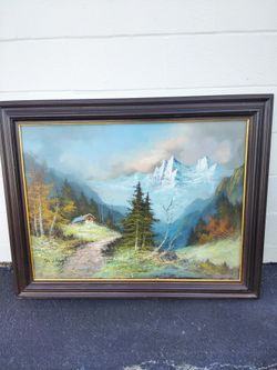 Antique old painting Artistic signed  dimensions 48"X 38"
