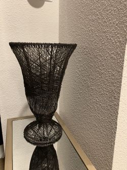 Black Wire basket vase