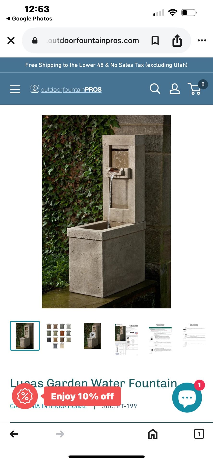 Lucas Concrete Garden Fountain