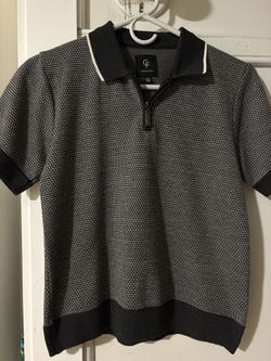 Boys Youth Large Quarter Zip Kint Polo 