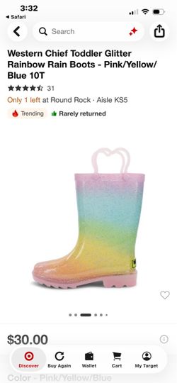 New- Girls Light Up Rain Boots- Sz10