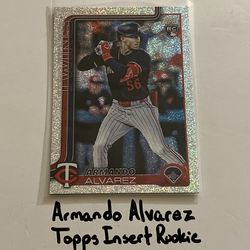Armando Alvarez Minnesota Twins 3rd Baseman Topps Short Print Insert Rookie Card.