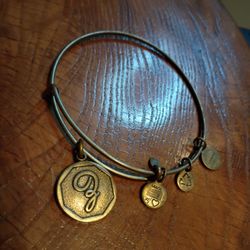 NEW NWT Alex and Ani Letter Initial Z Charm Bangle Gold Bracelet