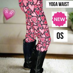 NEW Womens Valentine Day Leggings Soft as Lularoe Sizes OS/TC/TC2 