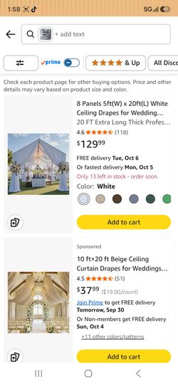 White drapes for wedding