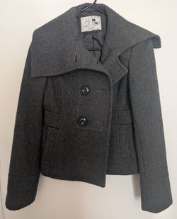 Zara Trf Lebol Collection Women's Peacoat Gray L
