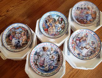 "Teddy Says His Prayers," Franklin Mint Heirloom Recommendation Plates, By Linda Hill Griffith x Qty 5