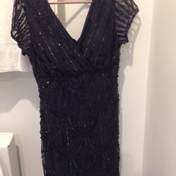 Formal Navy Blue And Inner Layer Is Dark Purple Short Dress By Marina