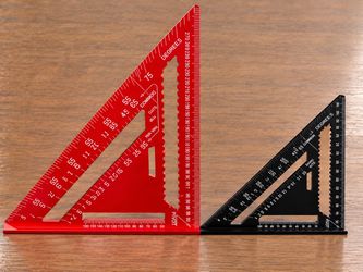 2-Piece Speed Square Set – Large & Small Aluminum Carpenter Rulers