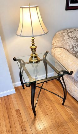 Glass top end tables (2)