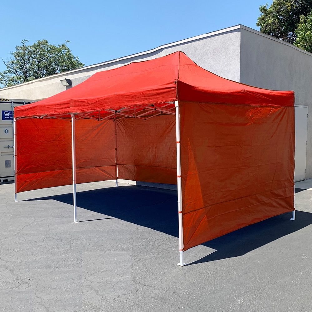 New in box $205 Heavy-Duty 10x20 ft Canopy w/ 4 Sidewalls, Outdoor Patio Pop Up Tent Gazebo with Carry Bag, Black 