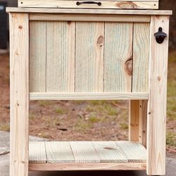 Deck Patio Man Cave Cooler Solid Wood