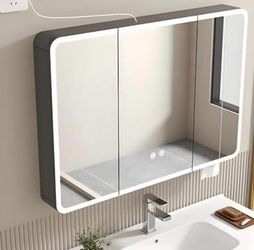 Assembled New 35” Smart Bathroom Led Mirror Cabinet w/Anti-Fog Medicine Cabinet Storage