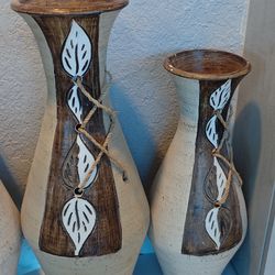 Three beautiful tall ceramic vases