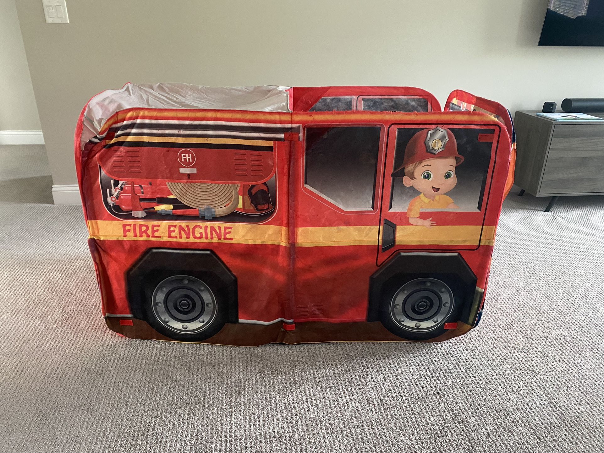 Playhut Pop Up Tent - 2 in 1 Fire Truck & School Bus