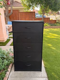 Black 5-Drawer Tall Dresser