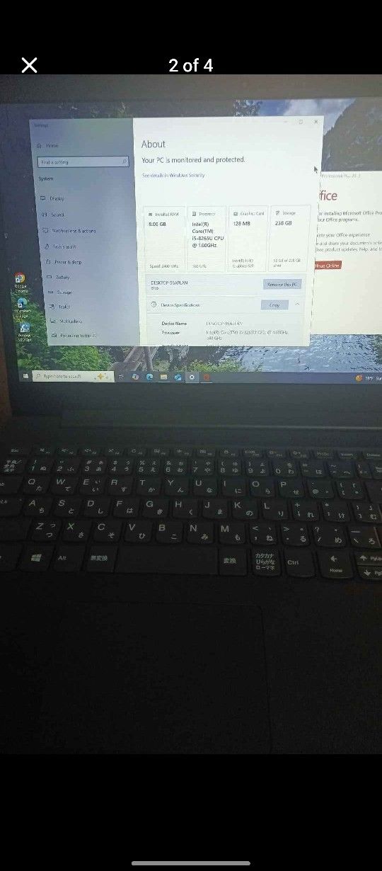 Lenovo Thinkpad 240gb SSD, 8gb RAM, 81K6 with MS Office, AC adapter, Windows 10 Pro, OLED laptop