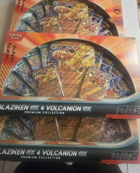 blaziken ex & volcanion ex premium collection