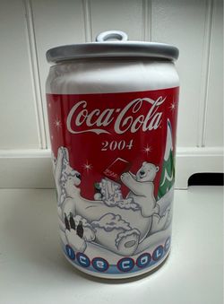 Coca-Cola 2004 "Ice Cold" Polar Bear Cookie Jar Canister w/ Lid Soda Theme