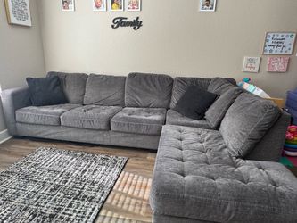 Gray Fabric Sectional Sofa