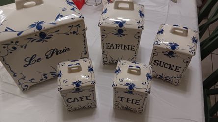 Set Of 5 Porcelain Containers