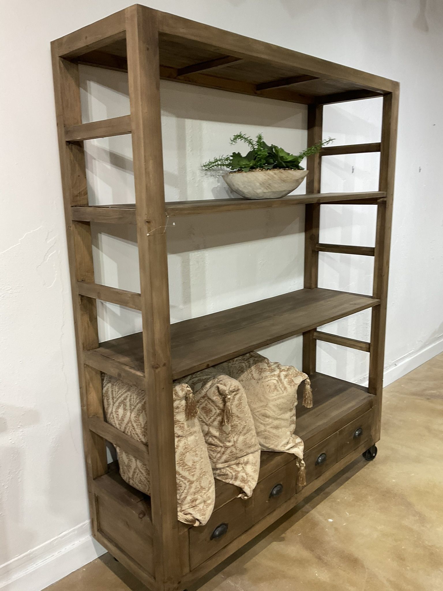 New ROSTOCK RECLAIMED BOOKSHELF 55" wide by Primitive furniture