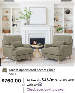 Set of 2 Fabric Club Chair Filled with Goose Down and Foam Upholstered Accent Chair