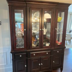 Dark Cherry Wooden China Cabinet