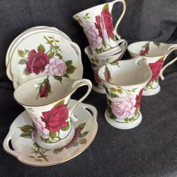 NAREMOA FINE BONE CHINA PORCELAIN SET FOR 4 TEA/COFFEE CUP & SAUCER SET