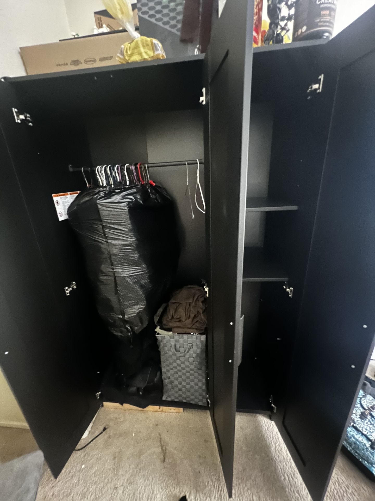 Black Closet With Mirror