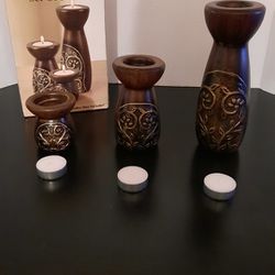 Three Candle Holders with Tea Lights