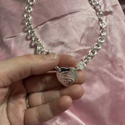 Tiffany And CO Return To Tiffany Heart Tag Choker Necklace 