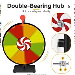 New 5 in 1 Color Prize Wheel - 24 Inch Wall Mounted or Tabletop Roulette Spinning Wheel, Heavy Duty