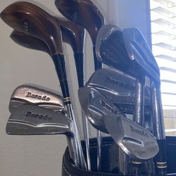 Vintage MacGregor Golf Set + Belding Leather Bag (Persimmon Woods) 