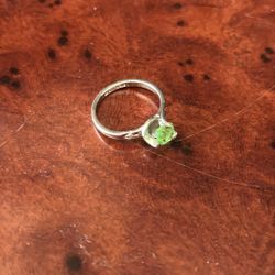 Sterling Silver Ring With Green Stone