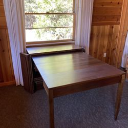 MCM Storable 10ft Wood Dining Table - Rare & Unique