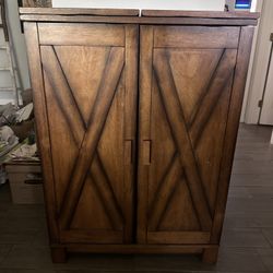 Nice World Market Fold-Out Wine Bar Cabinet – $60