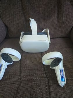 Vr headset with both controllers