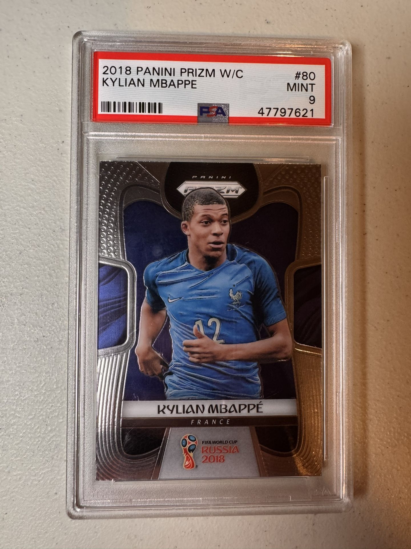 2018 Prizm WC Kylian Mbappe #80 PSA 9