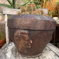 Vintage Abraham Lincoln Pot With Cactus