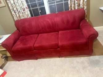 Sleeper sofa Red Microfiber 3-Cushion Sofa