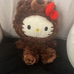 Hello Kitty, Bear Plushy Official Sanrio Brand Hello Kitty With Guno collaboration
