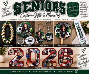 🎓 Custom Senior Night Gifts – Leis, Buttons, Keychains, Fans & More
