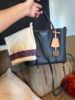TORY BURCH Perry Small Triple Compartment Shoulder Bag, Leather, Black