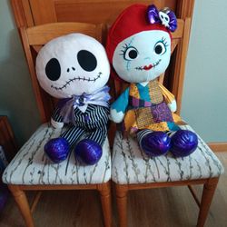Nightmare Before Christmas Sally & Jack Jumbo Plushie 30"