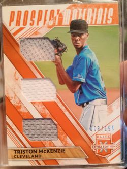 2019 Elite Extra Edition Triple Materials Orange #TPM-TM Triston McKenzie 008/199