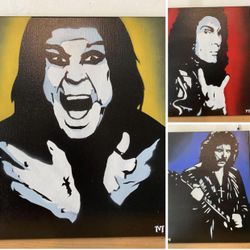Black Sabbath 11”x14” On Canvas. Set Of 3