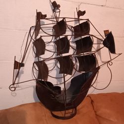Hand Twisted Metal Boat. Super Cool